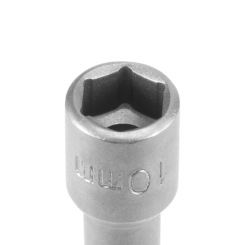 Imagem -06 - Hex Soquetes Não Magnético Hex Haste Porca Soquetes Motorista Porca Mudança Rápida Chave de Fenda Kit 100 mm Comprimento Peças 10 mm