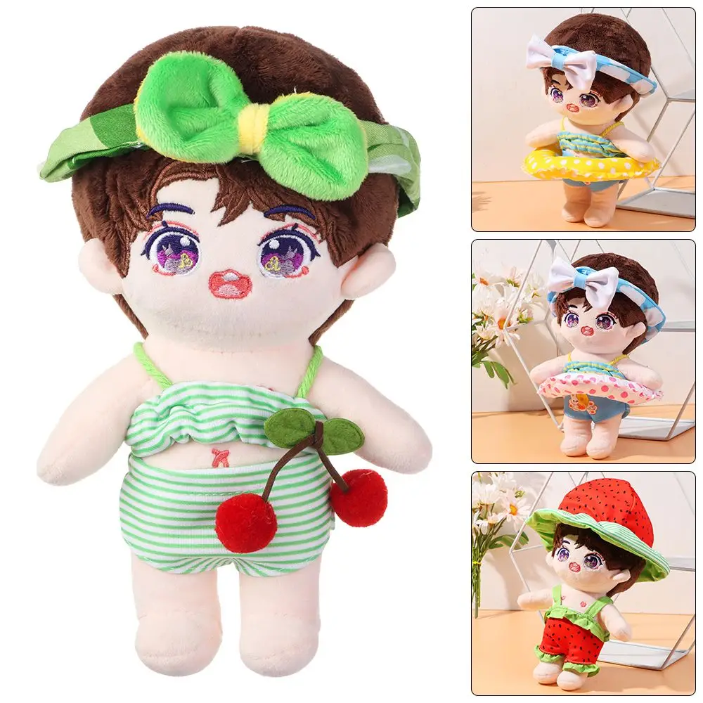 Boy Girl Changing Dress Game Playing House Toys Clothes 20cm Doll Swimsuit Printed Pattern Miniature Bikini