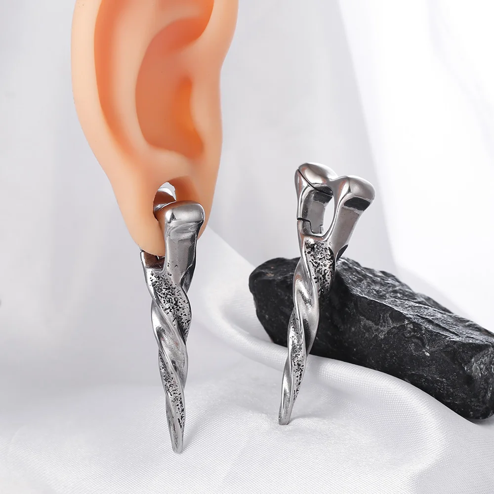 Giga 1/2Pcs 12mm(1/2") Sharp Cone Stainless Steel Ear Weights Hanger Dangle Gauges Earrings for Stretched Piercing Body Jewelry