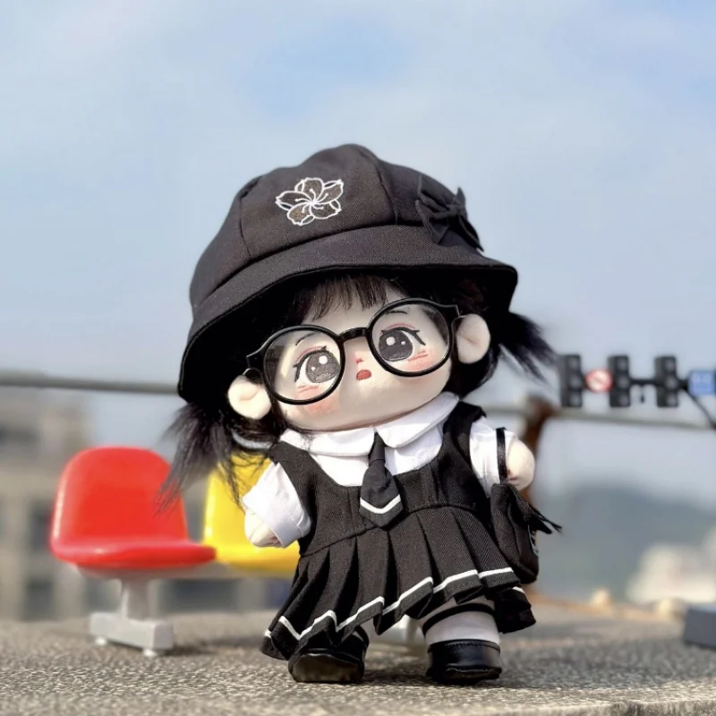 Uniforme scolaire Style Preppy Jk, chapeau, chemise, manteau, vêtements habillés, ensemble pour poupée en peluche de 20cm, Cosplay, cadeau mignon