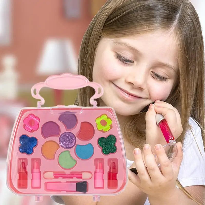 Little Girls Makeup Set Cosmetic Beauty Sets For Children Portable Fancy Dress Up Play Cosmetic Beauty Set For Children Kids