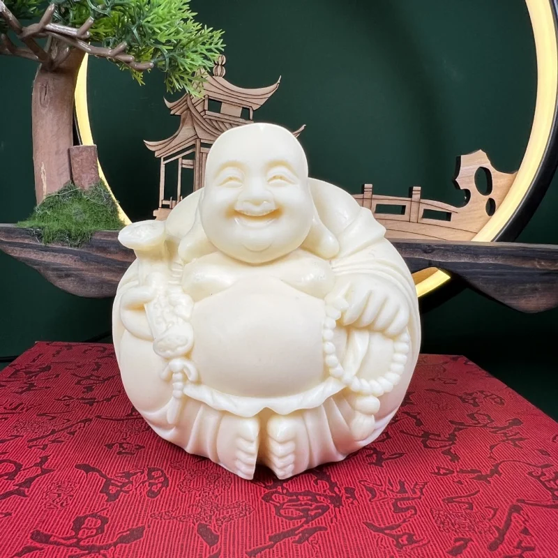 Ivory Nut Maitreya Buddha Ornaments Hand Pieces Smiling Buddha and Qi Car Decorations Tea Ornaments Office Decorations Crafts