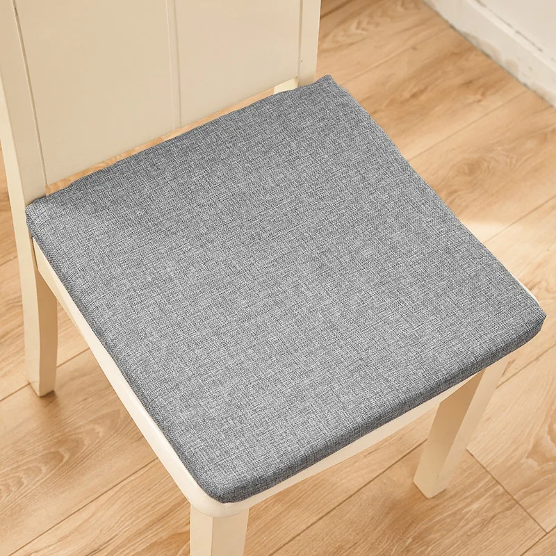 Simple Four Seasons Cotton Linen Cushion Office Chair Mat Removable Washable Cushions with Zipper Home Decor Dining Chair Mat ​