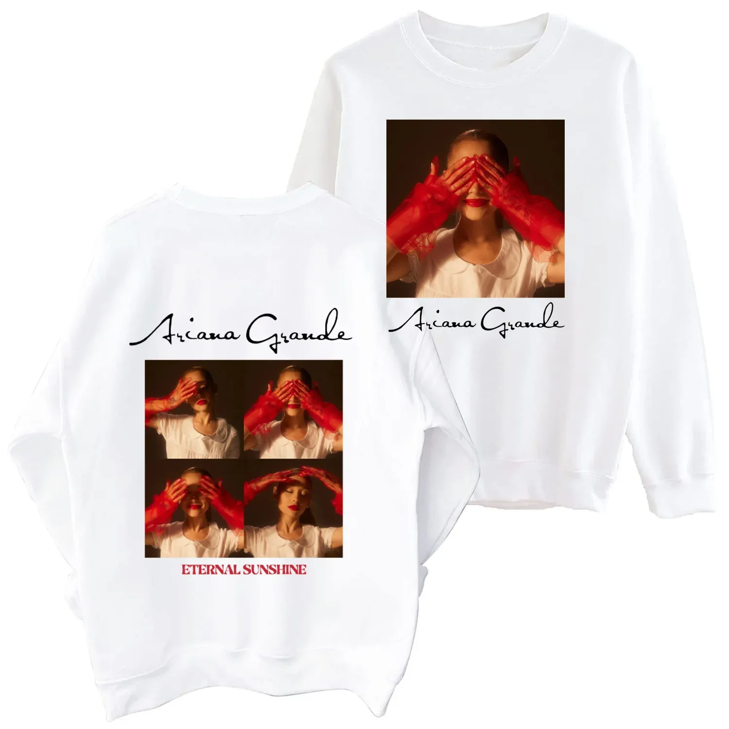 Ariana Grande Eternal Sunshine 2024 Sweatshirt Harajuku Round Neck Long Sleeve Oversized Hoodie P!nk Fans Gift