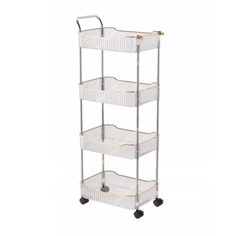 

Multi-layer Kitchen Trolleys for Living Room Bedroom Toy Snack Organizer Cart with Wheels Movable Kitchen Storage Auxiliary Cart