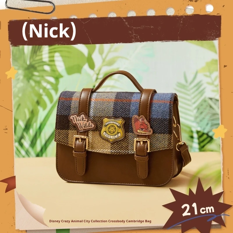 Miniso Genuine Disney Zootopia Series Crossbody College Style Girl Brown Matching Judy Hopps Nick Large Capacity Handbags Gifts