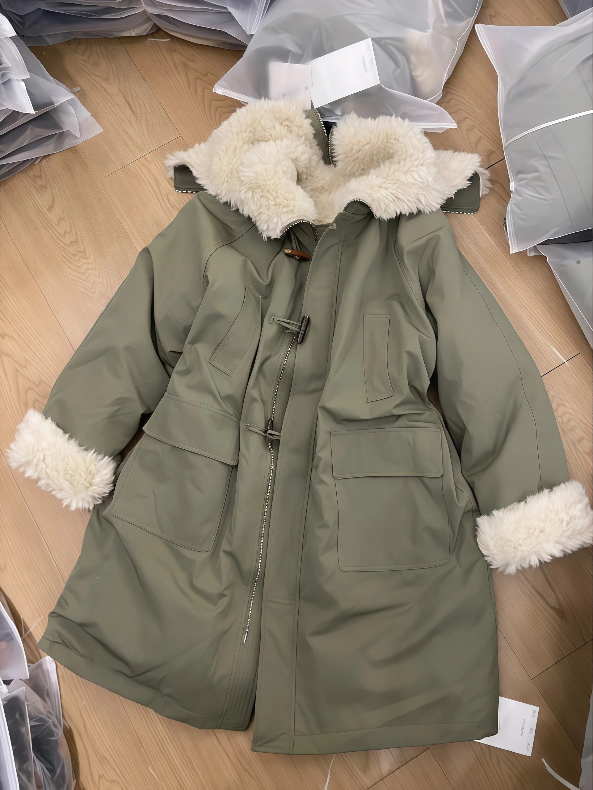 

Lightweight ort Puffer Jaet Women's Faion round Ne Bread Sle Autumn Winter Outerwear Korean Stand Fit Long Sve