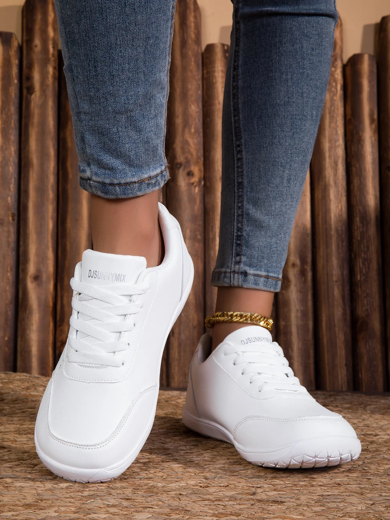 Women's Shoes Wide toe box shoes Lightweight Casual Walking Shoes White Lace-up Sneakers Plus Size Platform Vulcanized Shoe