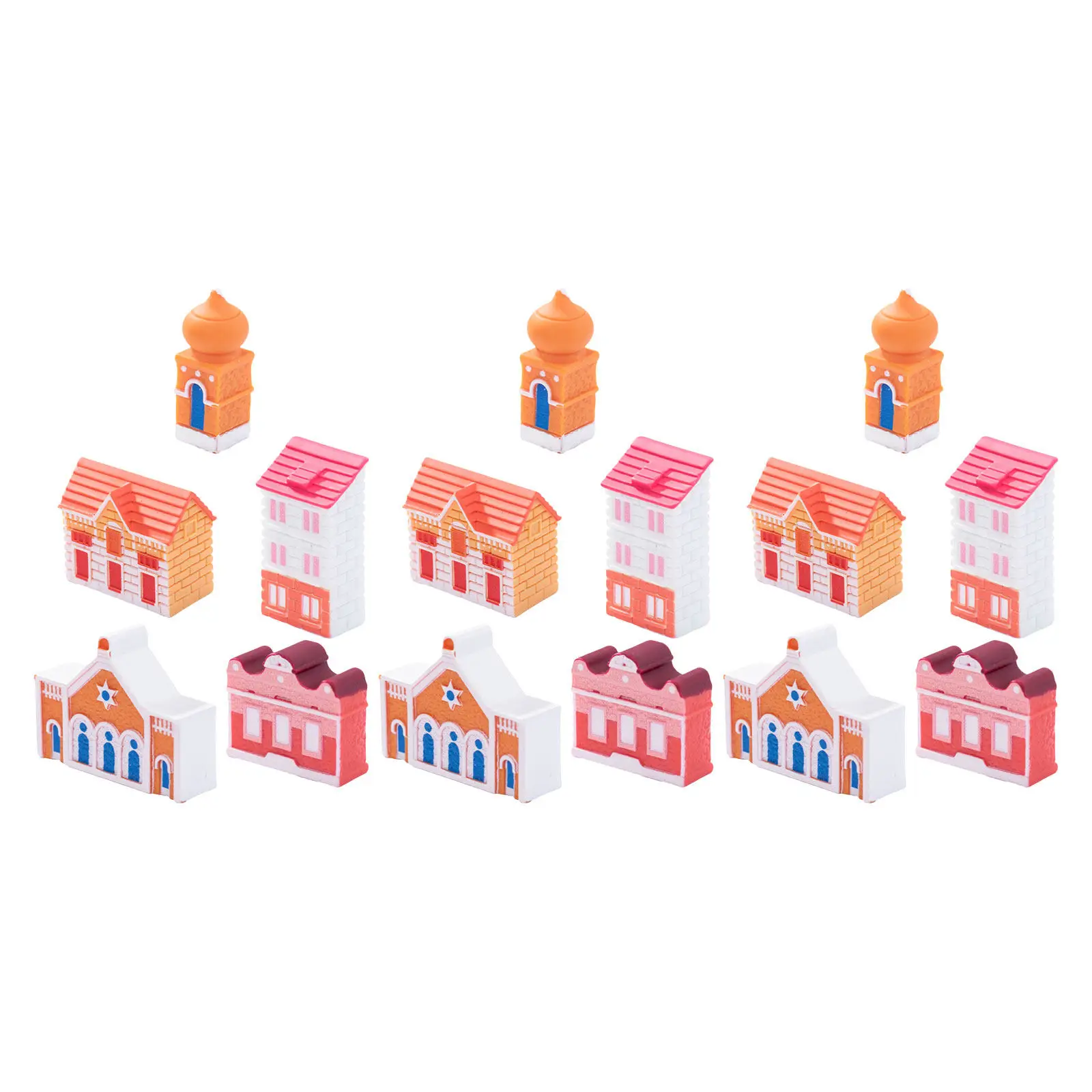 

15Pcs Miniature Fairy House Resin Garden Sculptures for Micro Landscape Village Houses Fairy Garden Outdoor Decorations
