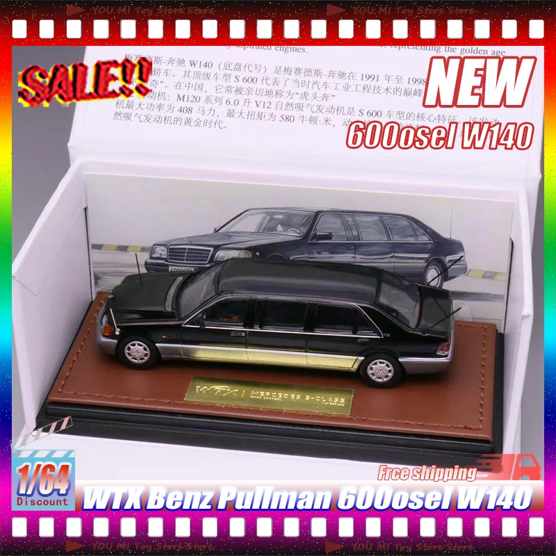 

1:64 Scale New Wtx Benz Pullman 600osel W140 Extended Limousine Alloy Car Model Collectible Git For Car Model Collector Toy Gift