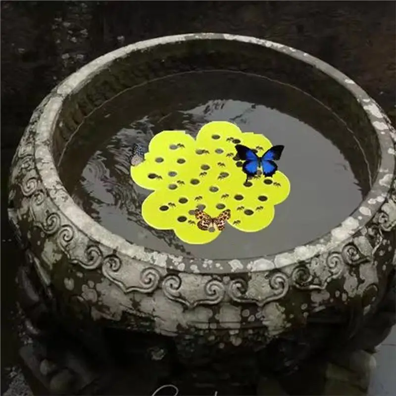 簡単使用4個入り花型浮遊式ミツバチ給水器PVCミツバチ給水ステーション装飾蝶ミツバチ給水器受粉者生息地