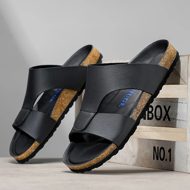 Men's Summer Cork Clogs, Anti-Slip Outdoor Slides_voghion.com