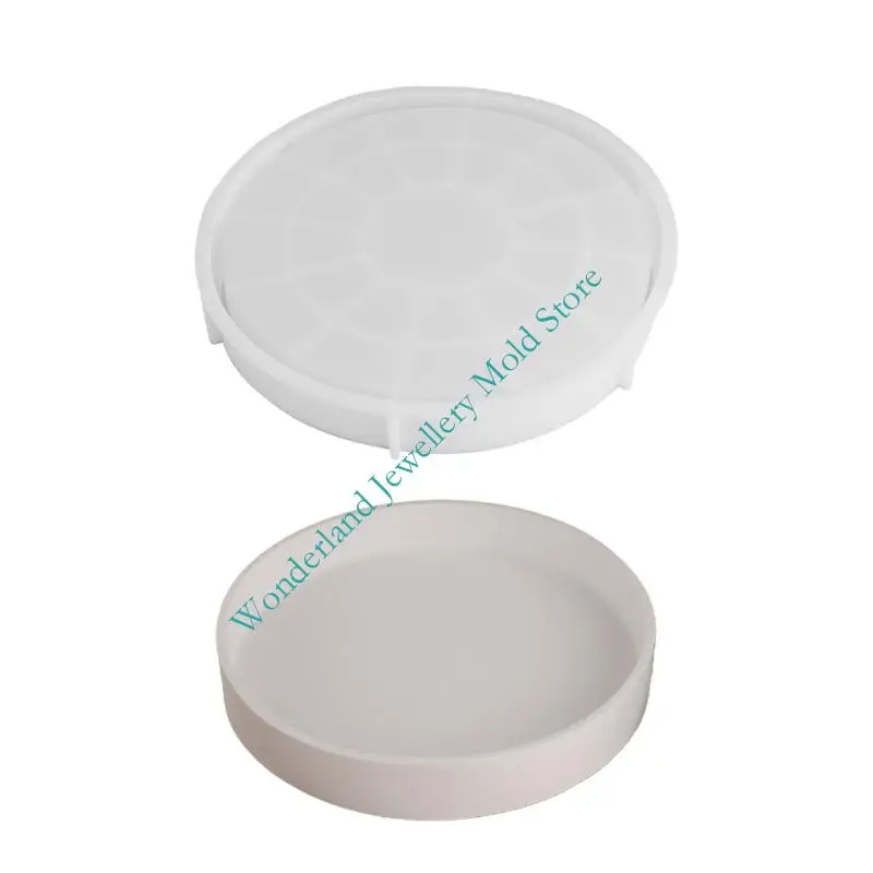 

H7EB Flexible Silicone Mold for Handmade Epoxy Resin Plaster Tray Candles Holder Jewelry Storage and Decorative Crafting