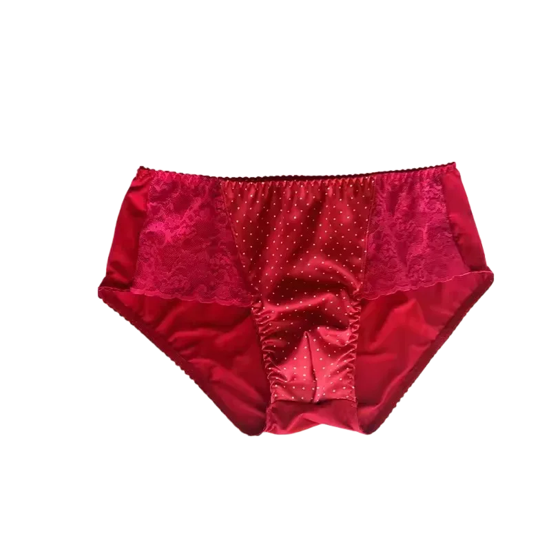 Man's Red Dots Cute Briefs Live Show Dance Costumes Harajuku Private FKK Party