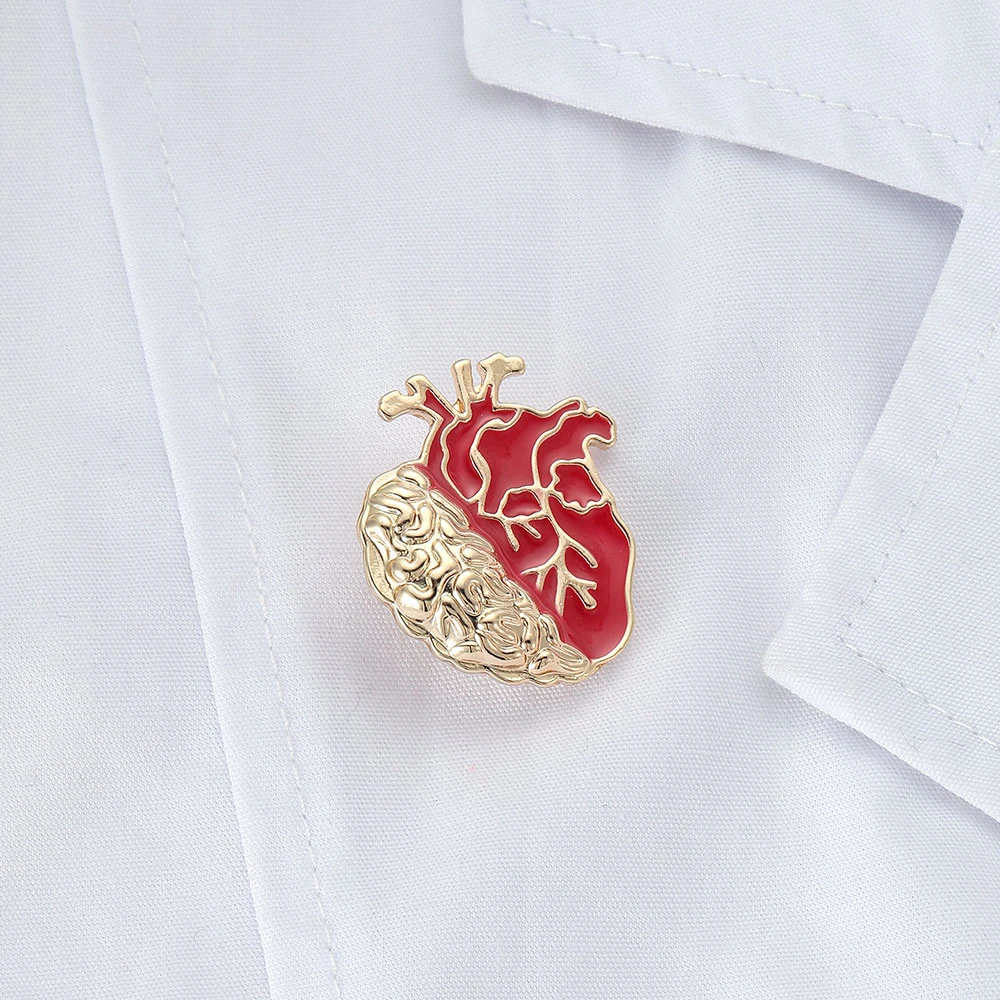 Hanreshe Anatomy Brain Heart Enamel Brooch Pins Medical Lapel Backpack Scarf Badge Jewelry for Doctor Nurse Medicine Student