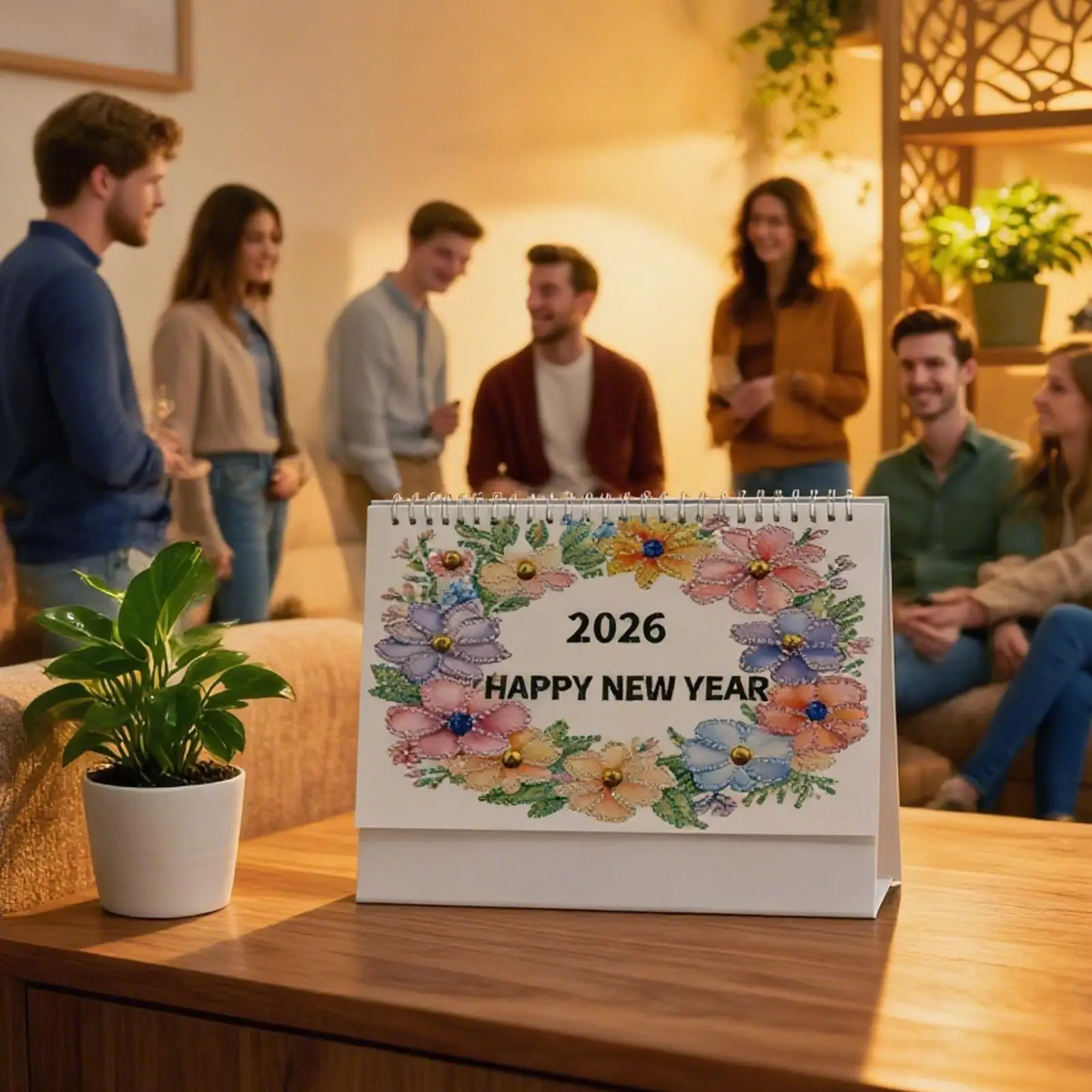 

Rhinestone Painting Calendars 2026 12-Month Planner Decor Desktop Calendar For Adults Teens Craft Lovers Beginners Artists