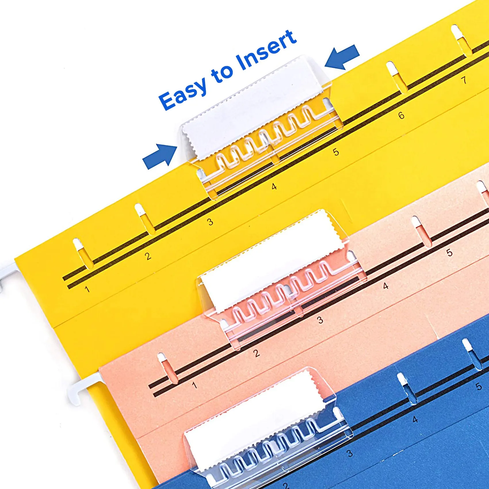 120 sets Datei dokument Tabs 2 Zoll hängende Ordner Tabs und mehrfarbige Einsätze zur schnellen Identifizierung von hängenden Dateien