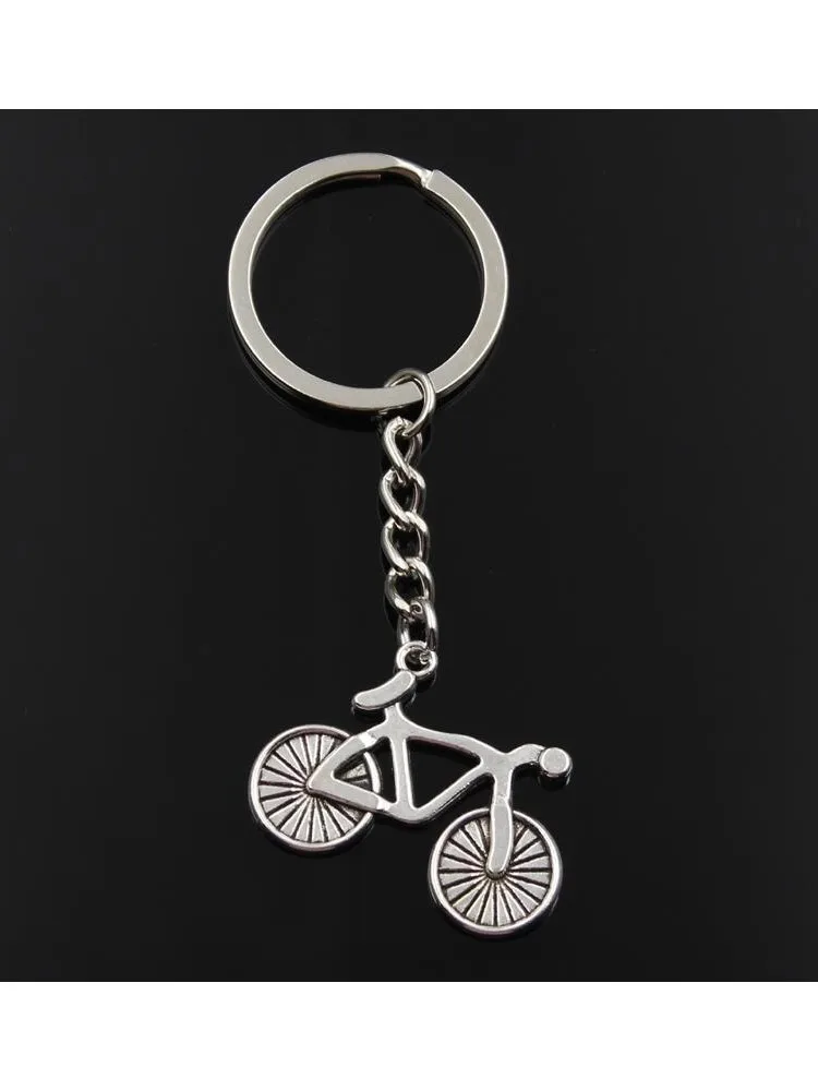 AliExpress hroryn New Fashion Keychain 25x34mm Bike Bicycle Pendants DIY Men Silver Color Car Key Chain Ring Holder Souvenir For Gift