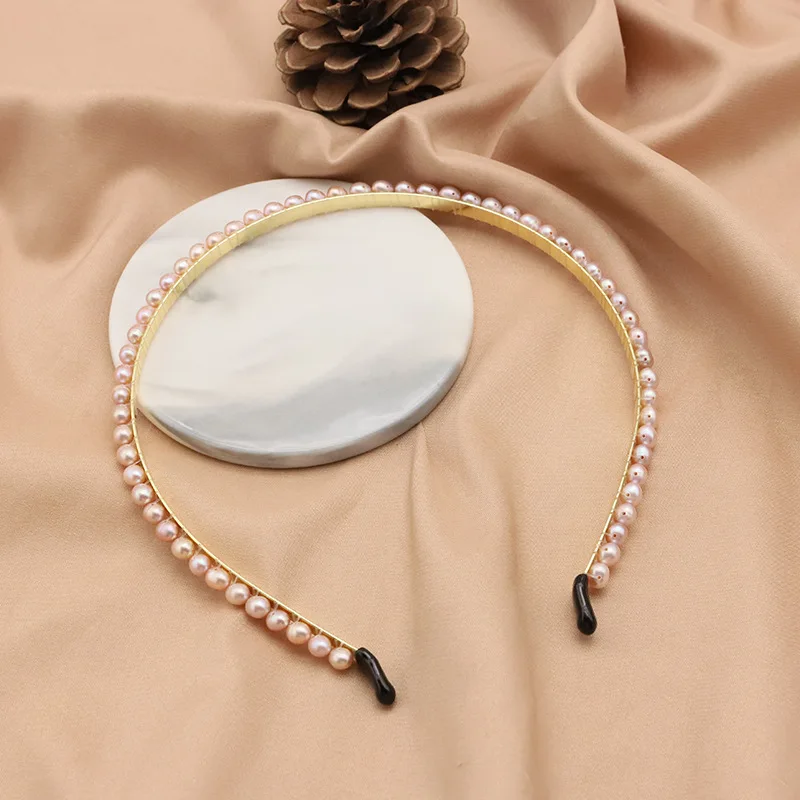

Non-Slip Hairbands Fashion Natural Freshwater Pearl Hair Band Women Hair Hoop Bands Headband Girls Hair Accessories Headdress