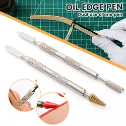 Leather Dual Head Edge Oil Gluing Dye Pen Painting Pen Applicator Speedy Paint Roller Tool Anti-slip DIY Leather Craft Tool