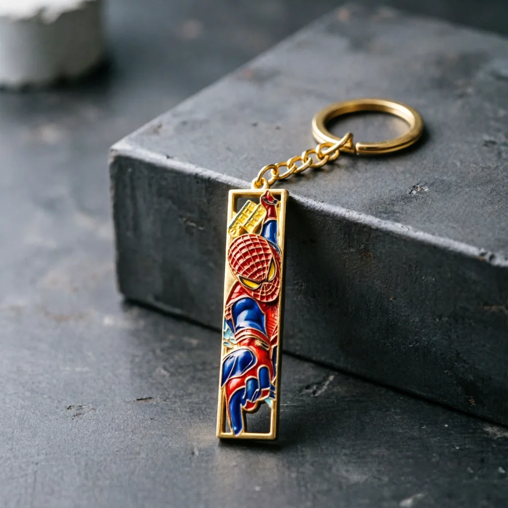 New Anime Superhero Movies Metal Hollow Out Keychains Cute Jet Manga Fashion Bag Key Tag Jewelry Accessory Key Ring Holder Gift