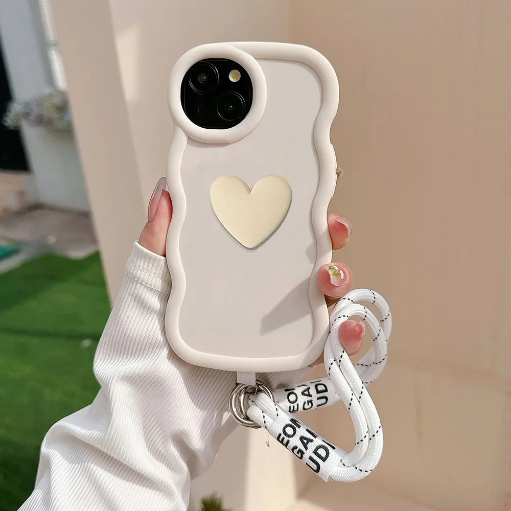 X7A 4G 3D Love Heart +lanyard Soft Phone Case For Honor Magic 5 6 70 90 Lite Smart 5G X6A X6S X6 X7 X8 X9B X8B X7B X9A X8A Cover