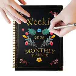 2025 Planning Calendar Notebook 2025 Daily Planner 8.5X6.2Inches Record Notebook Hardcover Monthly Organizer Notebook Time