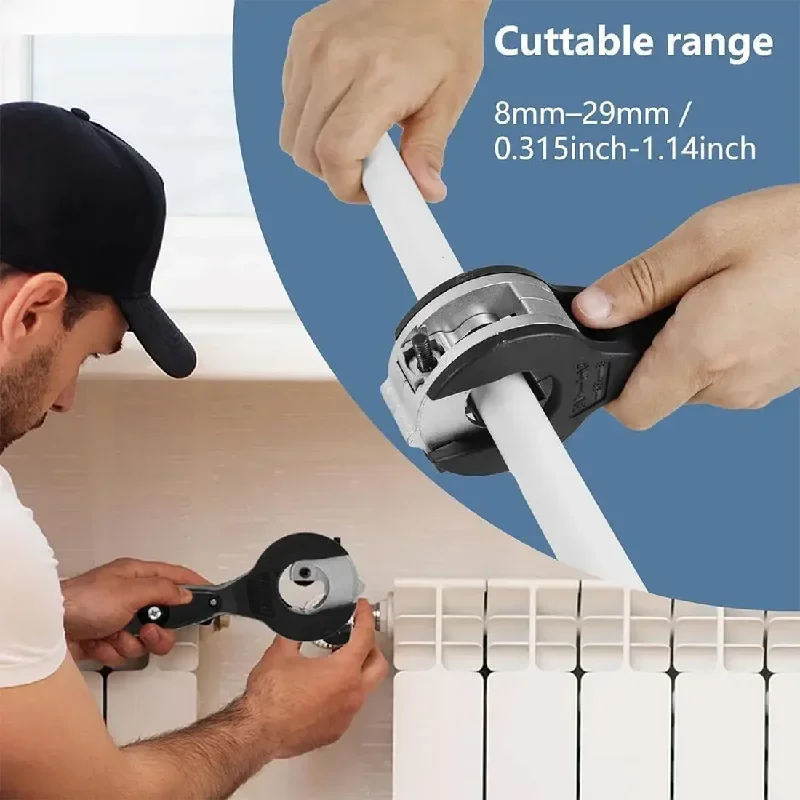 Pipe Cutter Ratcheting 2In1 Close Quarters Tube Compact Large Bearing Type PVC New