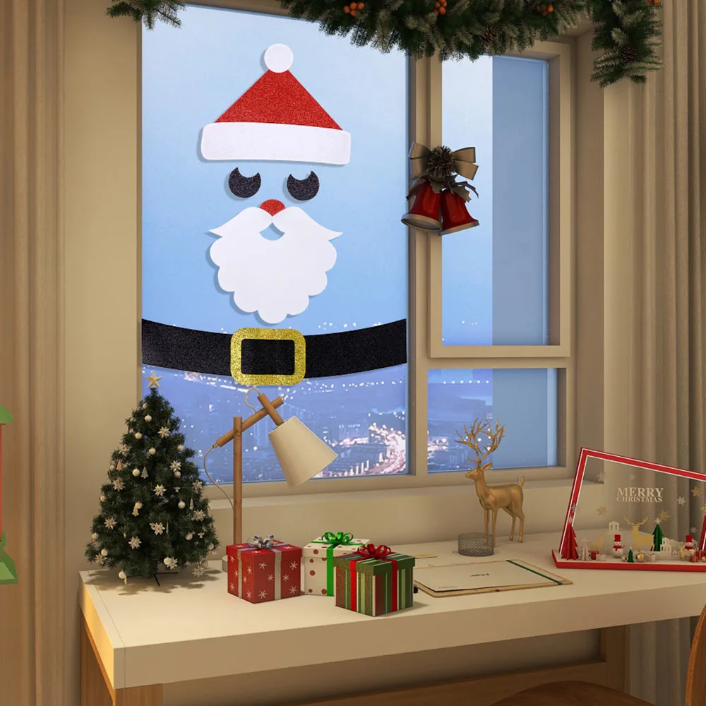 Christmas Door Decorations Sticker Wide Range Applications Door Pasters For Living Room