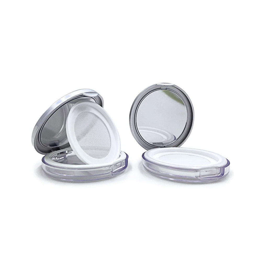 صندوق بودرة سائب مكون من قطعتين، حاوية بودرة مكياج محمولة رفيعة للغاية، غطاء شفاف، مادة ممتازة متينة، تصميم أنيق #2