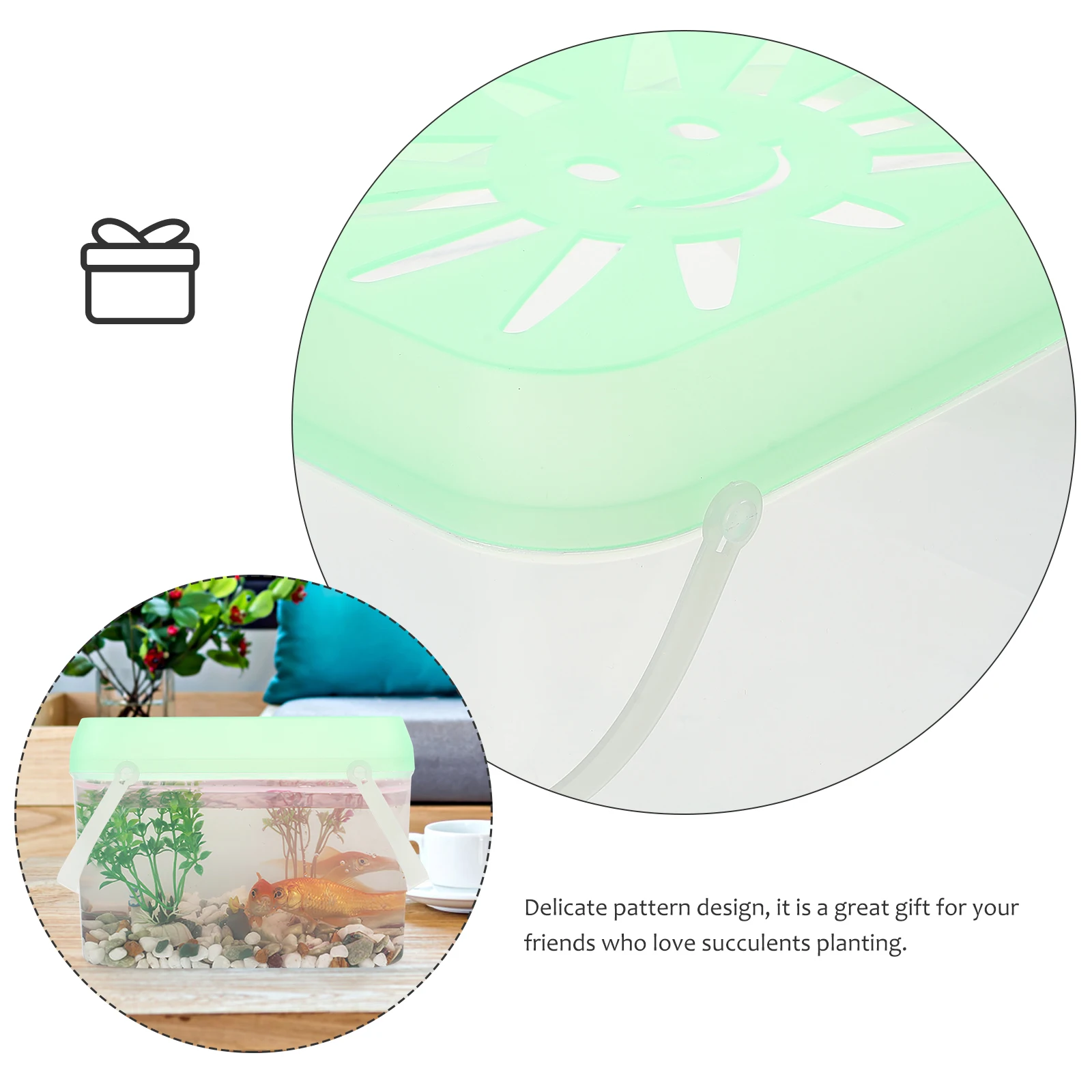 

Portable Fish Tank Transparent Plastic Handheld Home Office Pet Supplies Small Size Durable Practical Long Term Use Breathable