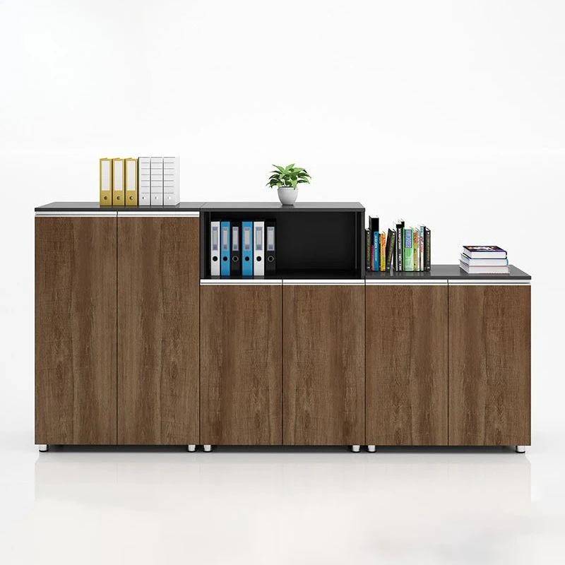 Office document storage Office data filing cabinet Small wooden cabinet with lock