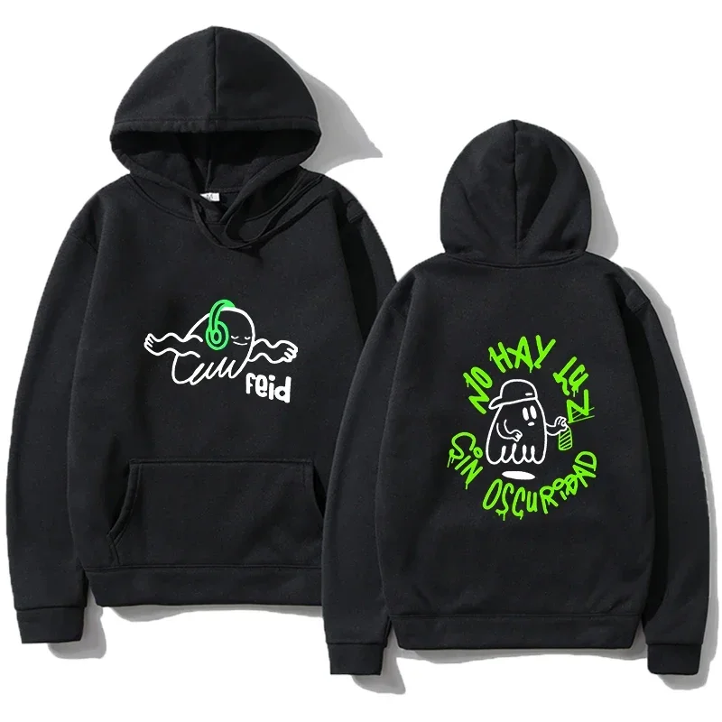 2025 sudaderas con capucha para hombre rapero Feid Ferxxo Mor No Le Temas A La Oscuridad ropa estampada para mujer Jersey Vintage cuello redondo Top de gran tamaño