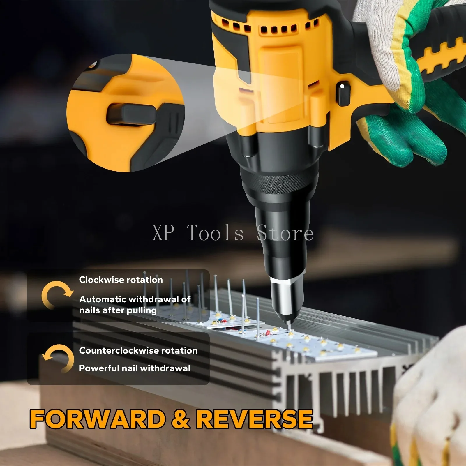For Dewalt 20V Battery Brushless Rivet Gun 2.4-4.8mm Cordless Rivet Nut Gun Drill Insert Automatic Riveting Tool  (No Battery)
