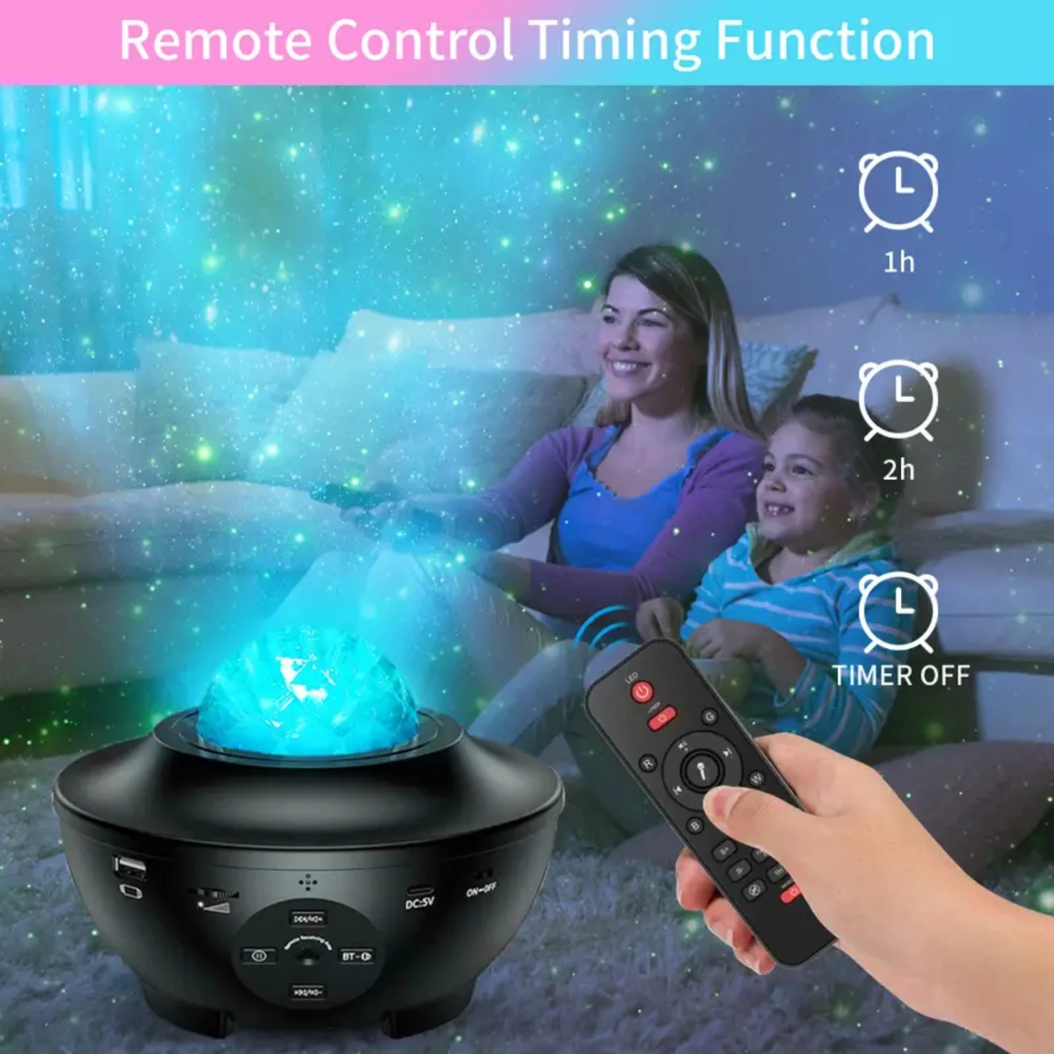 Exciting Neon Galaxy Projector with Powerful Music Loudspeaker and Convenient Remote Control - Ideal for Bedroom Decoration and
