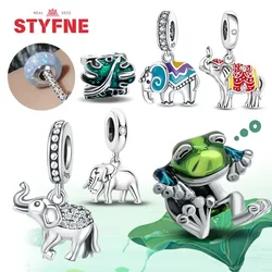 Real S925 Silver Elephant Frog Fish Animal Charms Beads For Original Bracelets Fashion Fine DIY for Women Jewelry Gifts