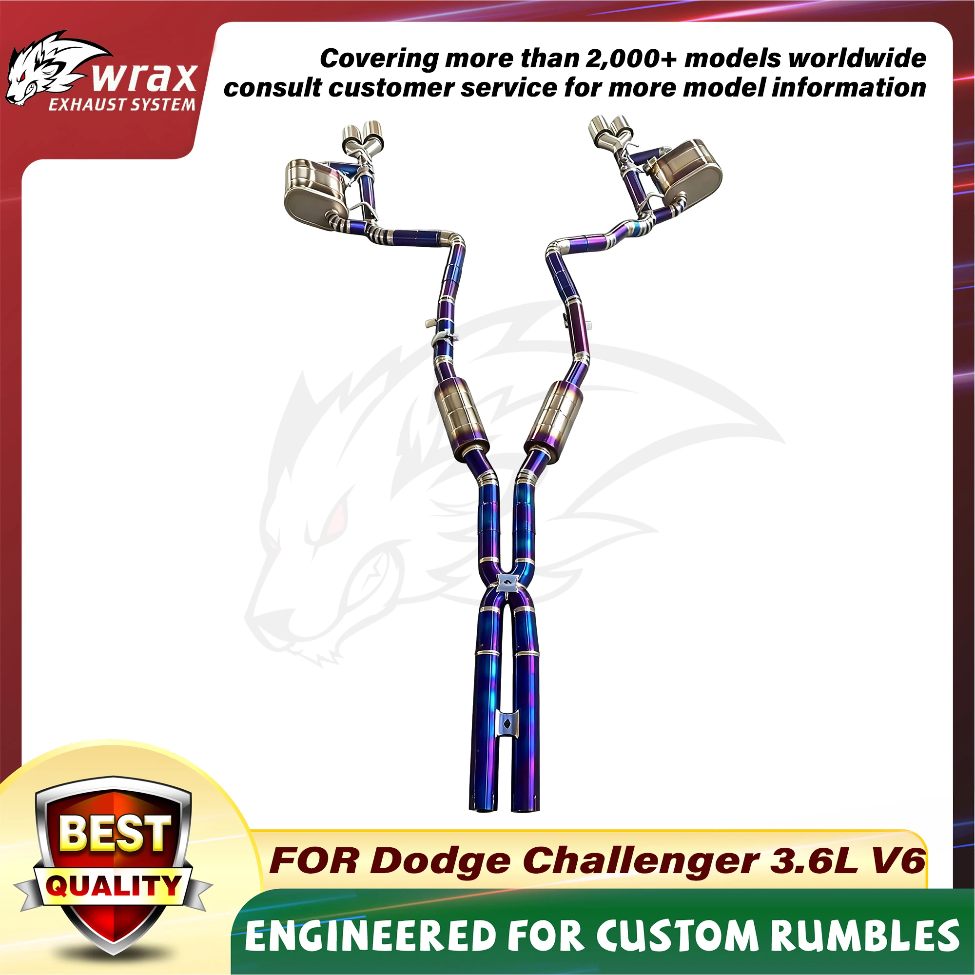 

WRAX Upgrade to a Sports Exhaust System for Dodge Challenger 3.6L V6 Titanium Alloy Catback with Selection of Valves