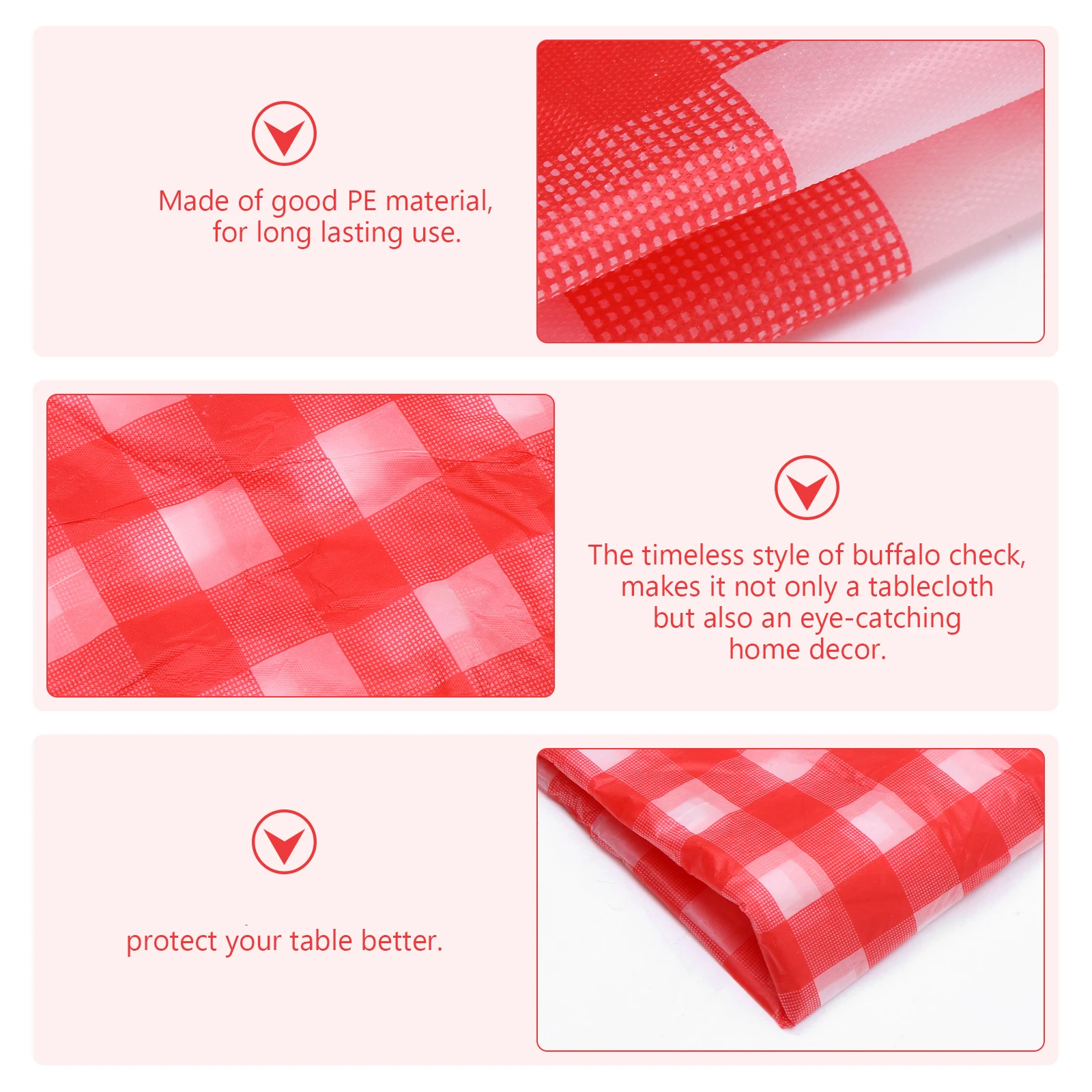 

10Pcs Disposable Tablecloth Rectangular Covers Waterproof Oilproof Checkered Buffalo Plaid Cloth Home Decor Restaurant