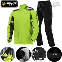SULAITE Man Motorcycle Raincoat Reflective Men's Waterproof Motocross Suit Waterproof Motocross Rain Jacket Split Rain Cloth
