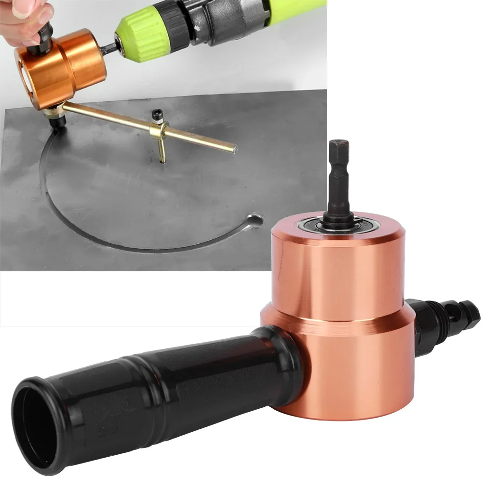 Grignoteuse de tôle à tête à double étirement, outil de coupe de perceuse électrique, accessoire de perceuse électrique, grignoteuse de tôle à tête à double étirement