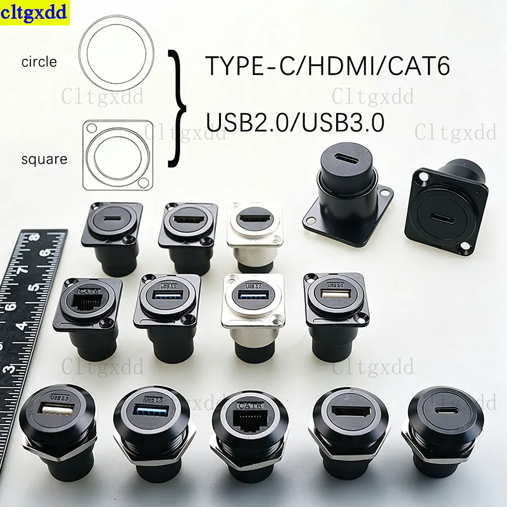 

Cltgxdd 1piece metal D-shaped module RJ45 USB 2.0/3.0/CAT6/TYPE-C/HDMI jack socket network panel mounting electronic connector