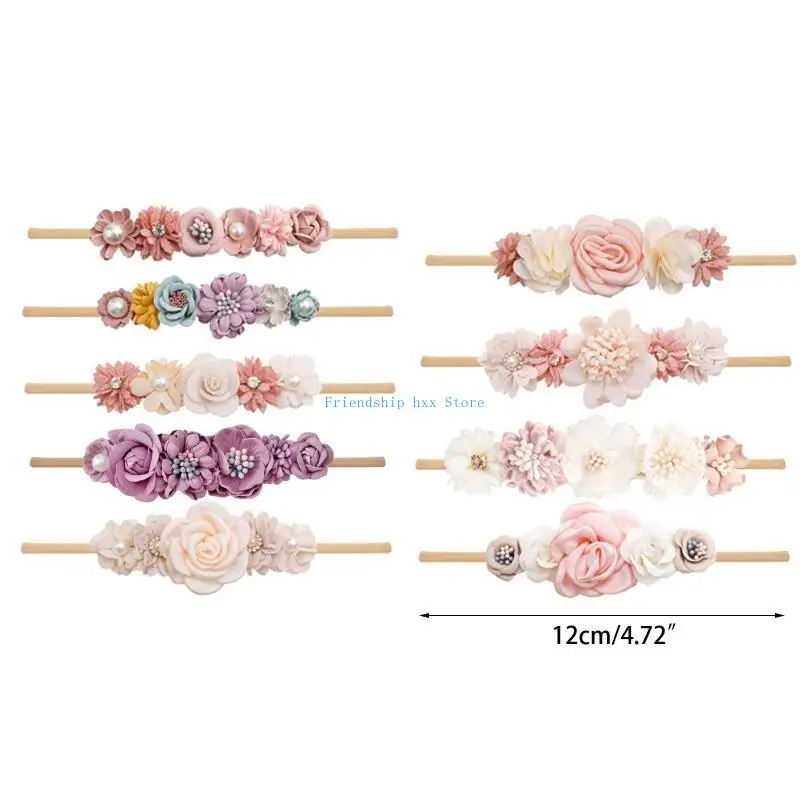 F1CB 인공 꽃 아기 머리띠 백일 신생아 유아 토들러