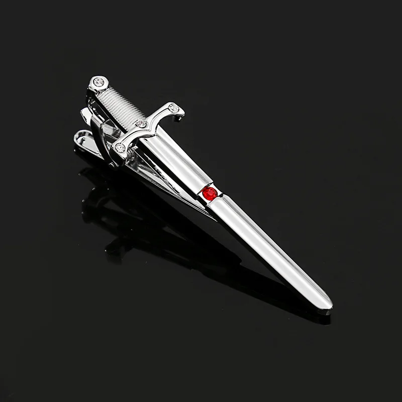 Men\'s tie clip 2024 new copper material sword shape tie accessories