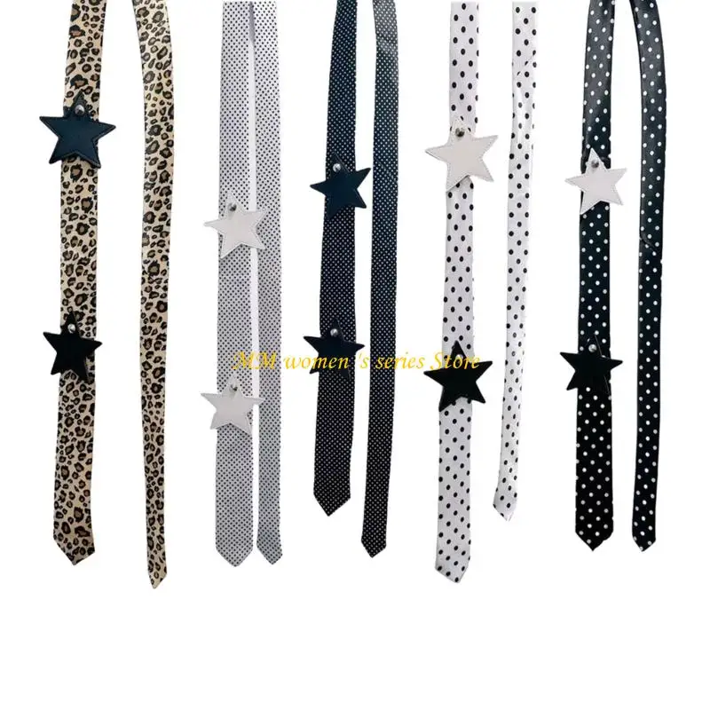 

Q39C Eye-Catching Cravat Leopard / Dot Design Tie For Modern Ladies Photo Props