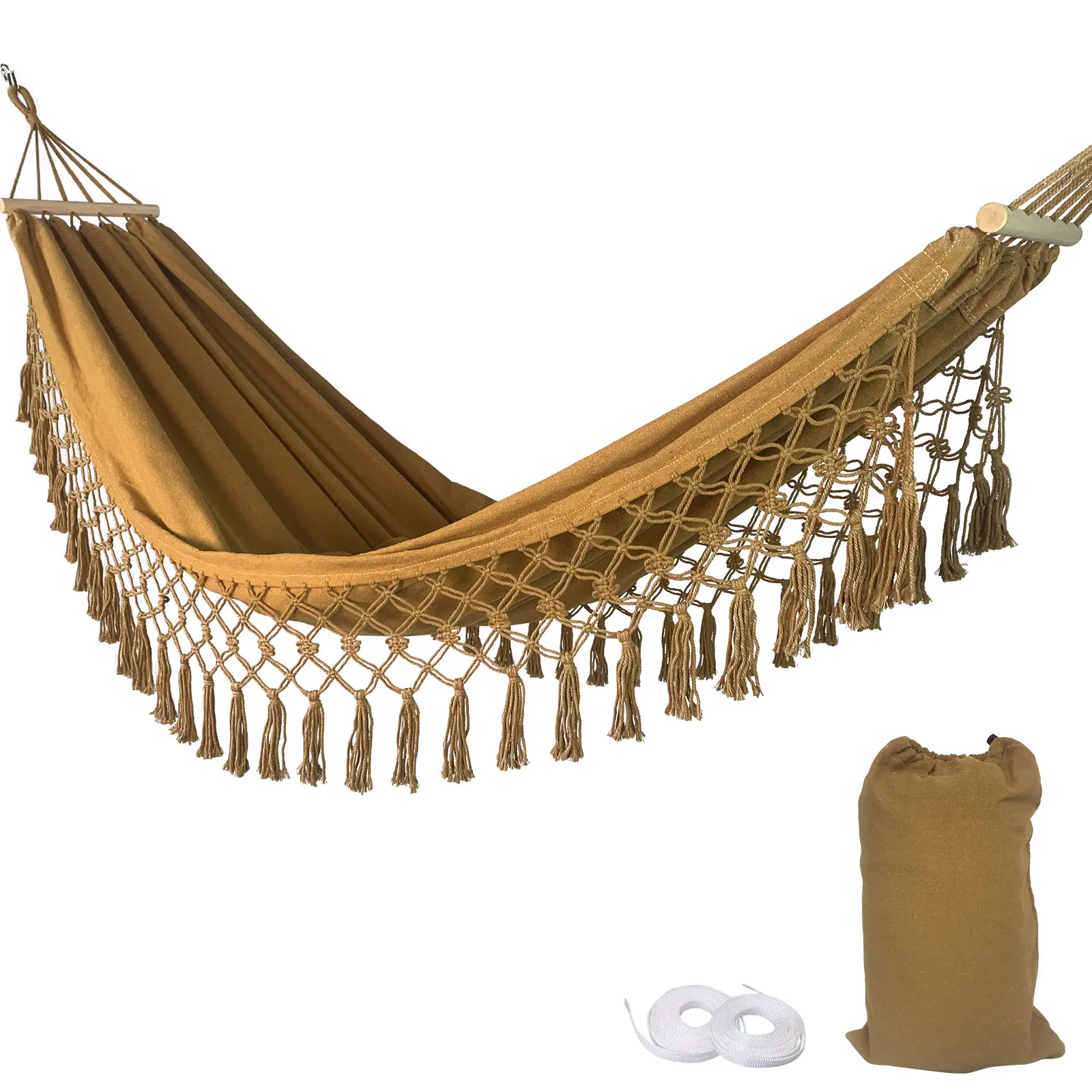 Camping Hammock Thickened Durable Fabric Canvas Single Hammocks Travel Swing Chair Hanging Bed Outdoor Hammock with Bag