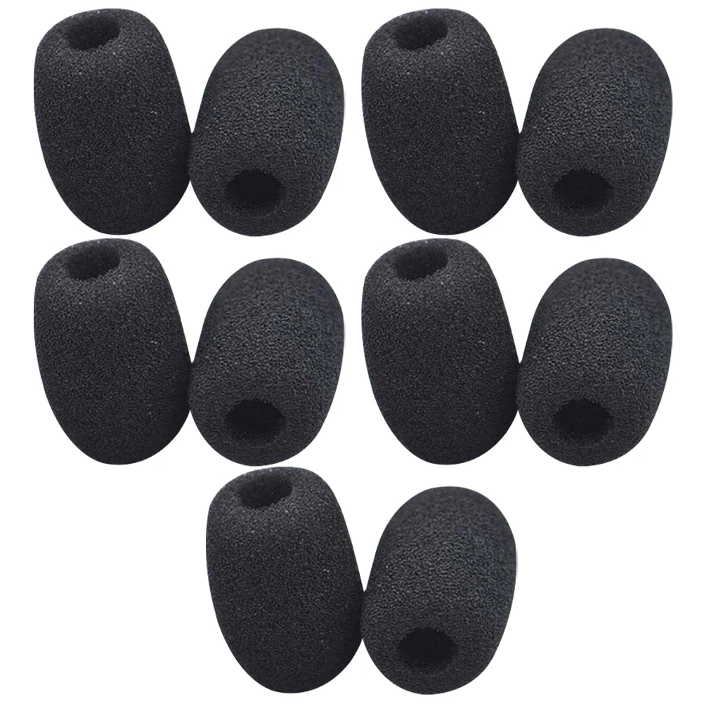 

10 Pcs Lapel Mic Blow-proof Bee Microphone Windscreen for Lavalier Loudspeaker Cover Replacement Sock Black Mics