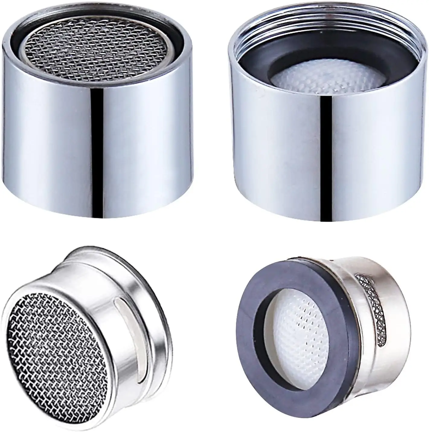 

Solid Brass Chrome Faucet Aerator Female Thread 55/64in Kitchen Bathroom Sink Filter, 4Pcs with Gasket