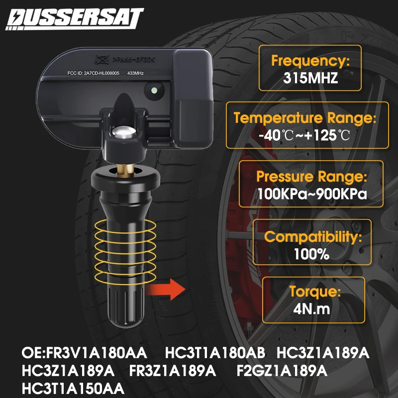 

Tire Pressure Sensor TPMS 315MHz OE HC3T1A150AA for Ford Police Responder Hybrid Ranger Shelby GT500/Mustang SSV Plug-In Hybrid