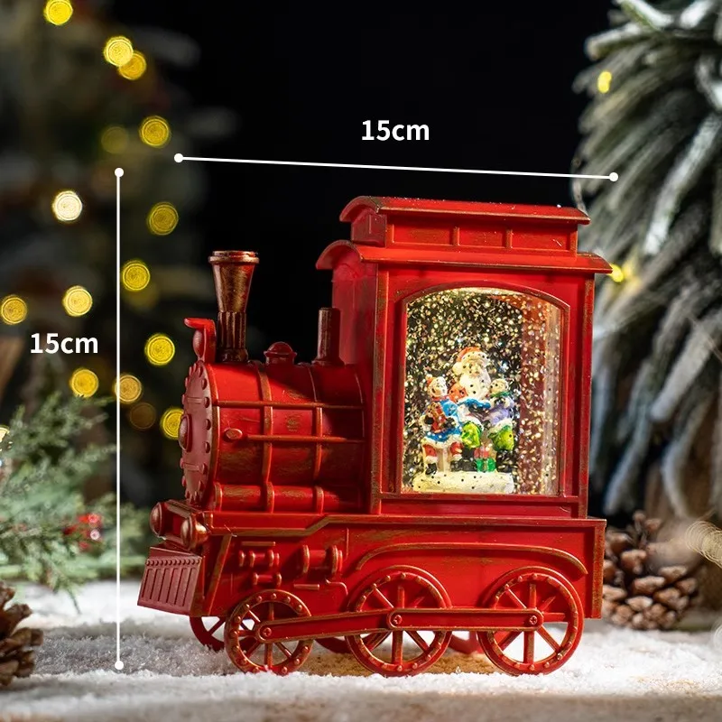 

Small Trains Barns Christmas Snow Lights Wind Lamps Oil Lamps Home Decorations Music Boxes Christmas Decorations