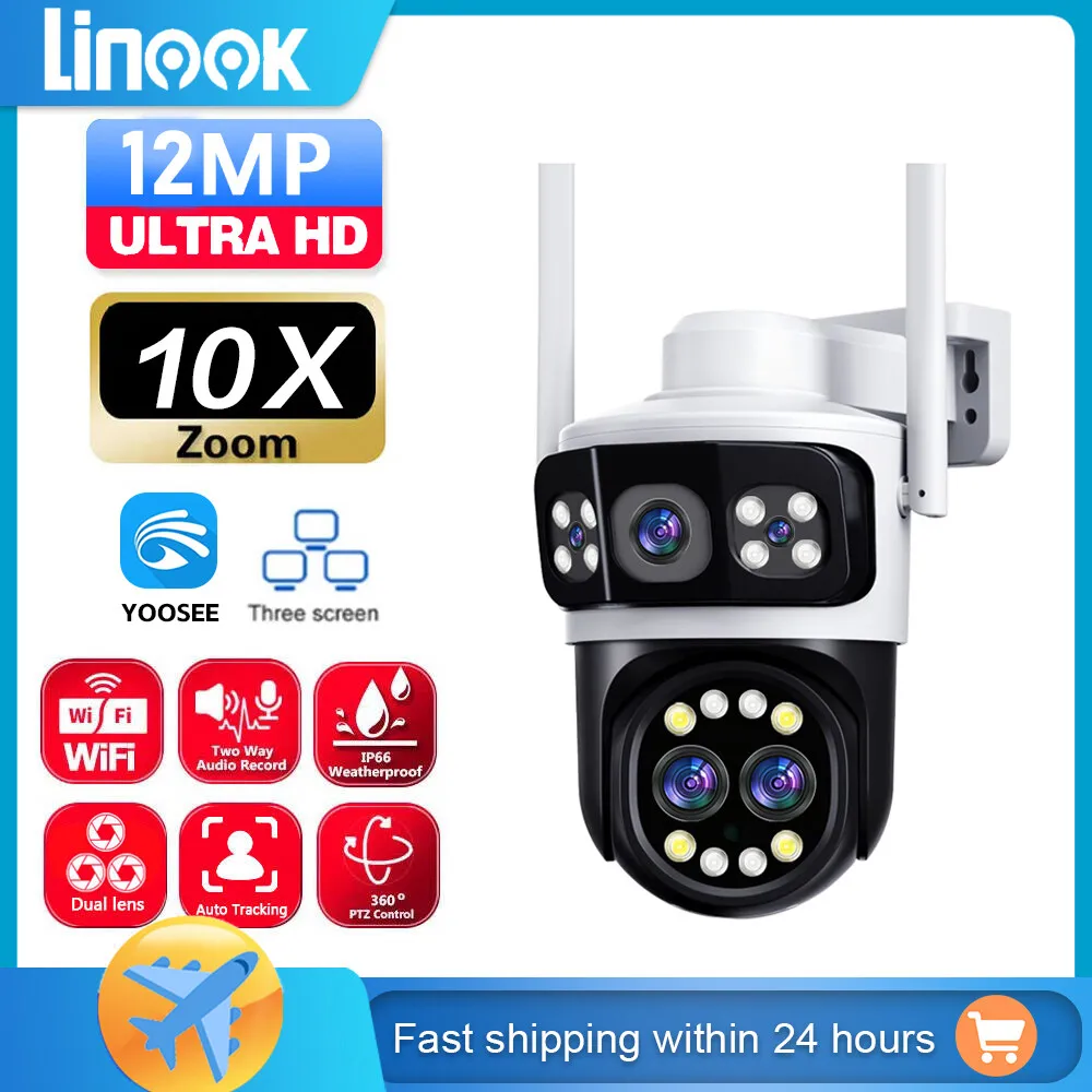 

Linook YOOSEE wireless CCTV camera,12MP,three lens,three frame,360 lens IP indoor and outdoor safety camera,waterproof wireless